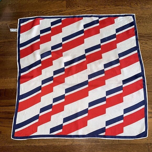 Vintage 60s/70s Nasharr Frieres red, white & blue acetate scarf - Picture 1 of 11